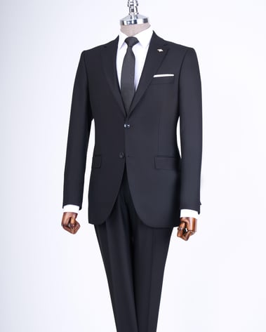 İtalyan stil slim fit ceket pantalon erkek takım elbise siyah T13566